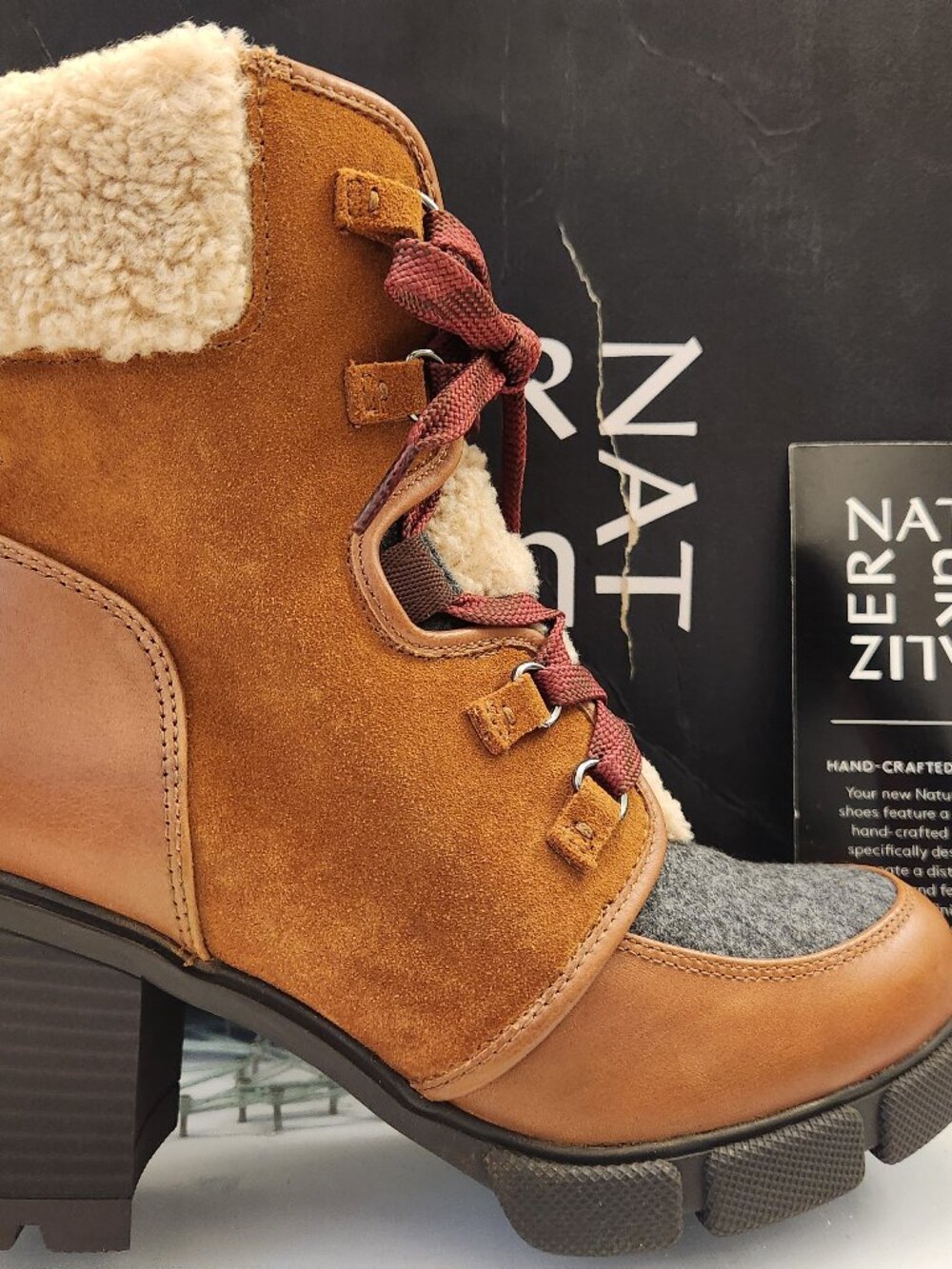 Naturalizer "Myla" Tawny Brown Waterproof heeled boots. NIB. Size 6.5